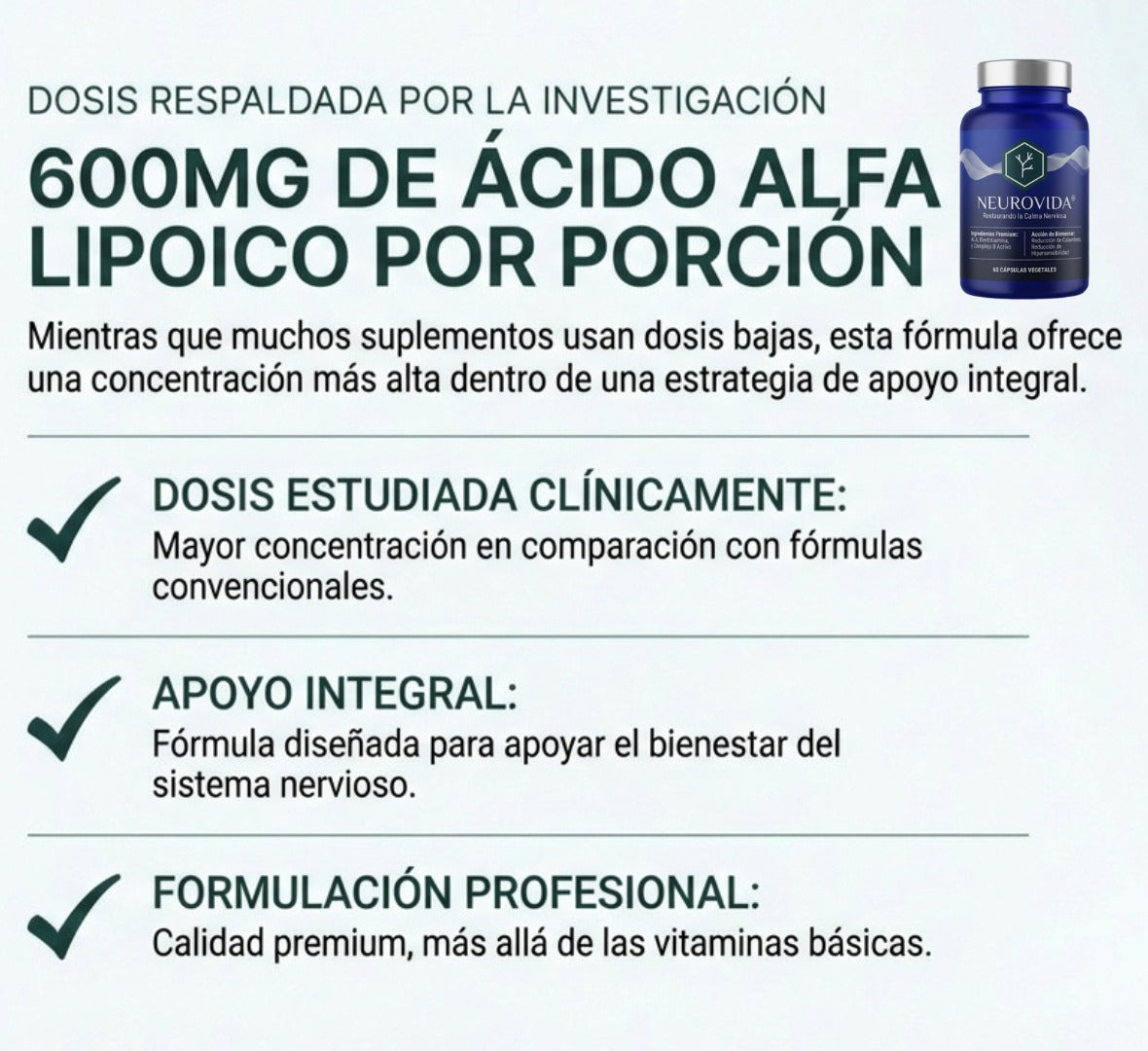 Neurovida® — Apoyo natural para la neuropatía | Fórmula premium